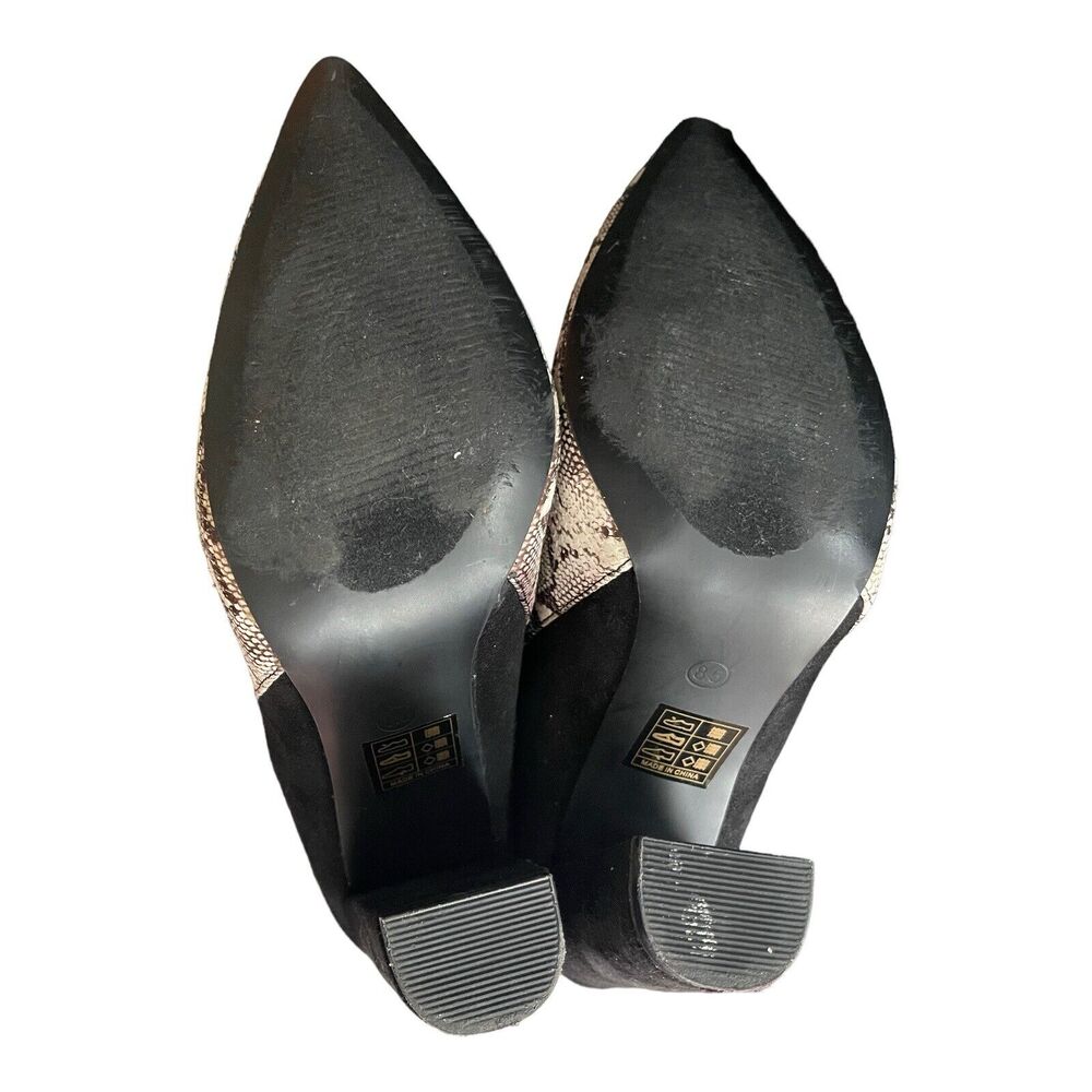 Karin Natural Snake And Black Two-Tone High Heel‎ Booties Size 8.5 - Picture 5 of 9